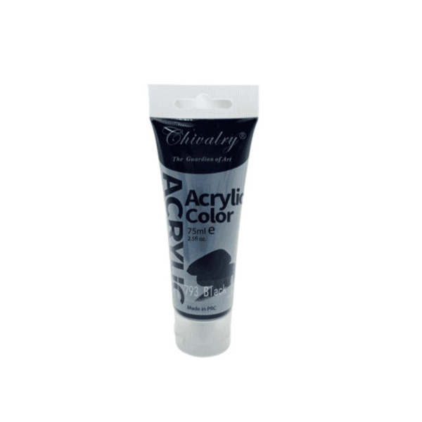 Chivalry 75ml Acrylic Color Paint Tube Black - 1665