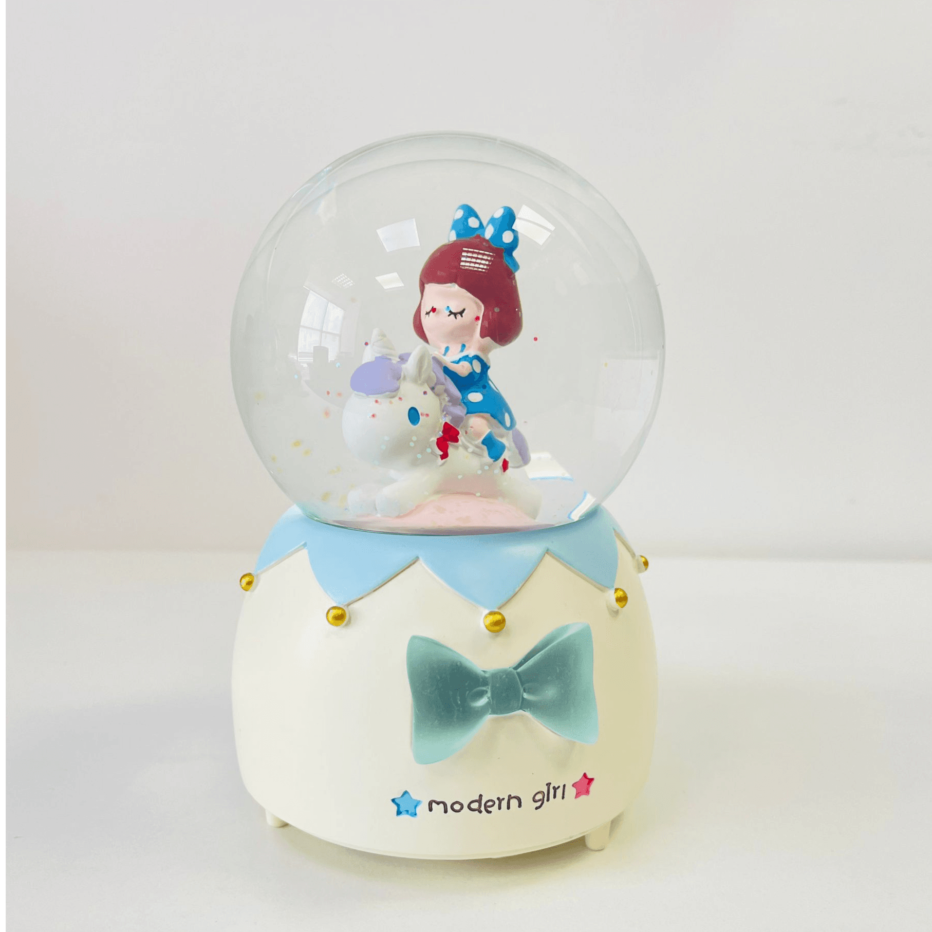 Modern Girl With Unicorn Blue Crystal Ball