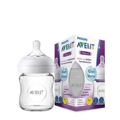 Avent Natural Glass Nursing Bottle 0+ Months 120ml Code:SCF051/17