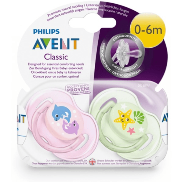 Philips Avent Soother Classic Animals 0-6 Months Dolphin And Sea Star 169.36