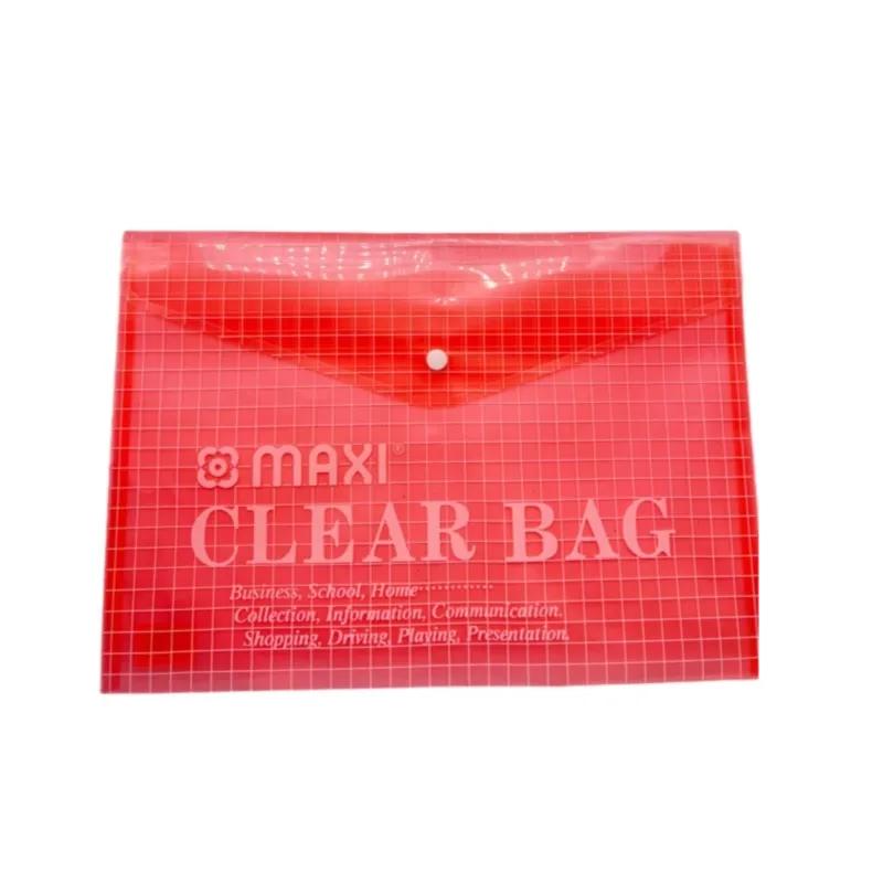 Maxi Foolscap Clear Bag Document Folder Red Colour - 11808