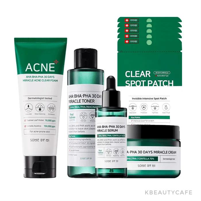 Bundle Set Miracle Toner + Miracle Serum + Miracle Cream + Acne Foam Cleanser + Acne Patch