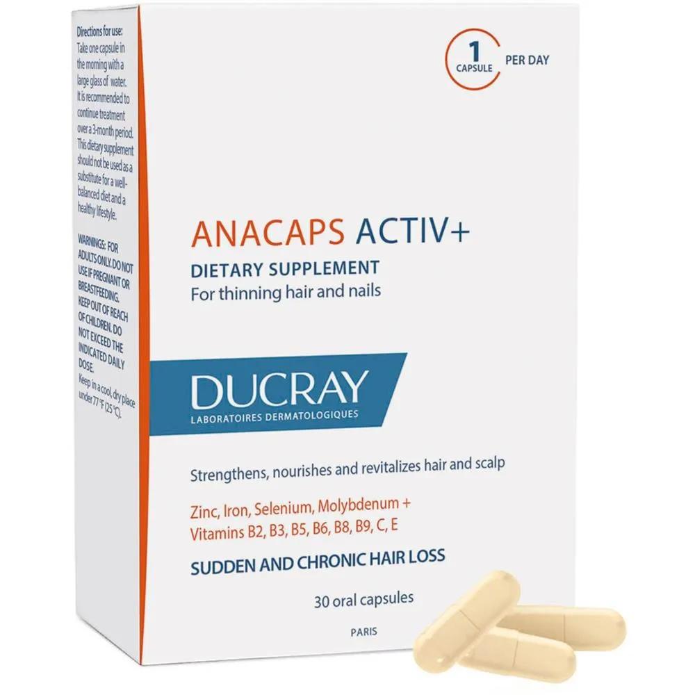 Ducray Anacaps Active + for hair and nail 30Caps 2+1 Free