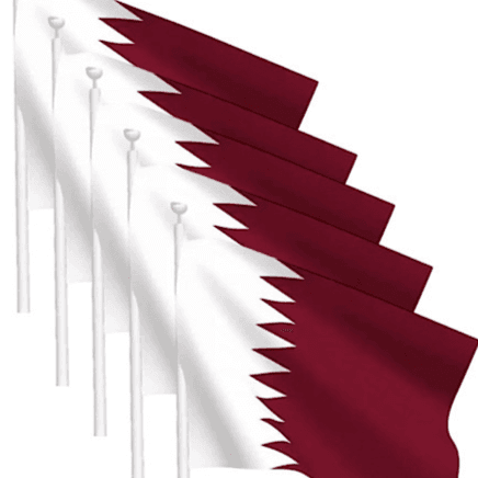 Offer Set Of 5 Qatar Flag With Stick Size 6x40cm - 5 Pieces 9514