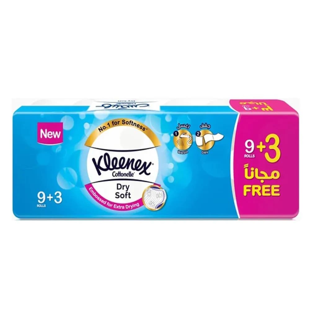 Kleenex Premium Bath Tissue With A Touch Of Cotton Dry Soft Irresistible Softness 9+3 Free 12rolls