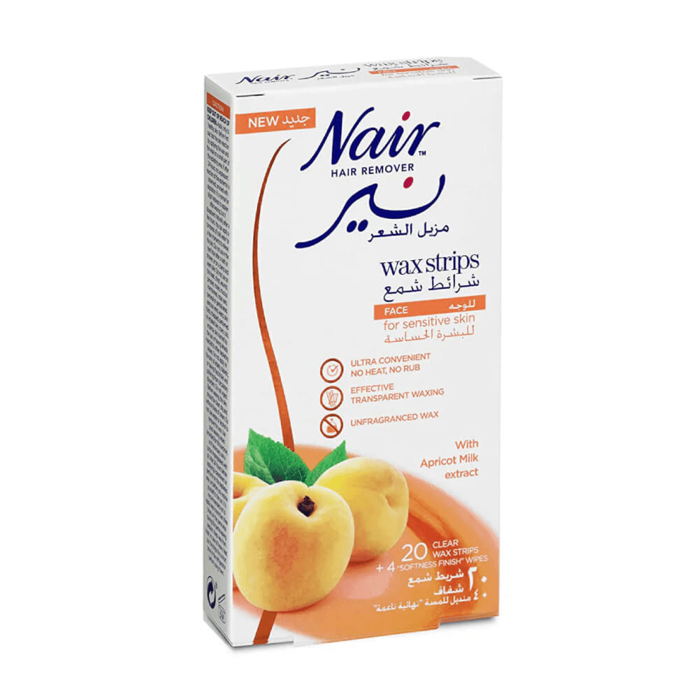 Nair Hair Remover Facial Wax Strips Apricot 20s