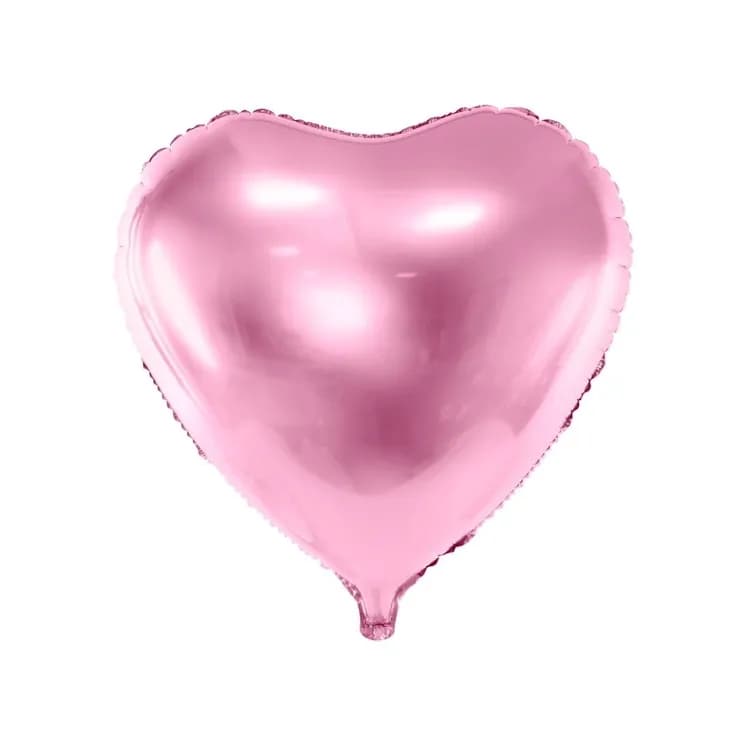 18 Heart Foil Balloon Light Pink With Helium