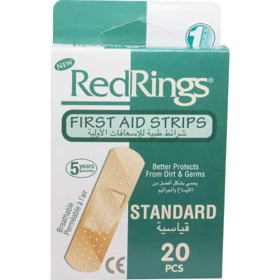 Red Rings First Aid Strips Standard 20s