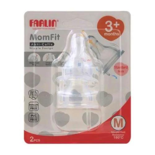 Farlin MomFit Anti-Colic Silicone Nipple Medium 3+ Months 2 Pieces Standard Neck Code:AC-21011(M)