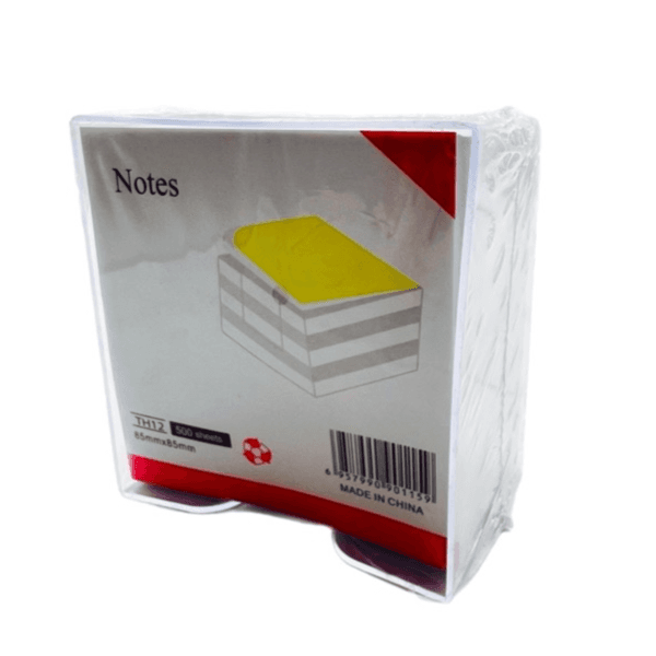 Notes White Colour Cube Memo Pad With a plastic box, 85mmx 85mm 500 Sheets - 5219