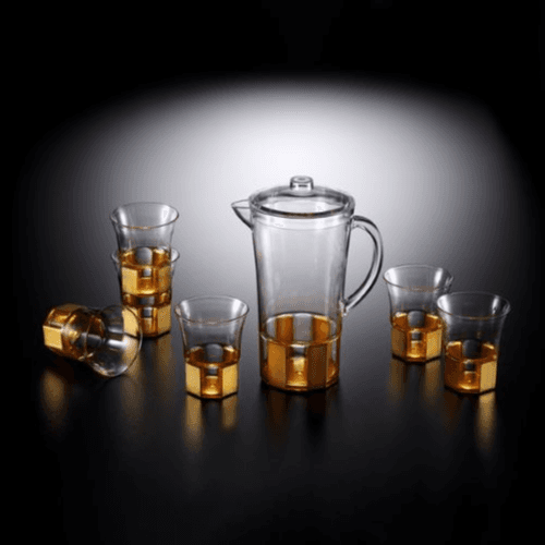 Set Of 6 Acrylome Jug - Golden Color-02-1017G