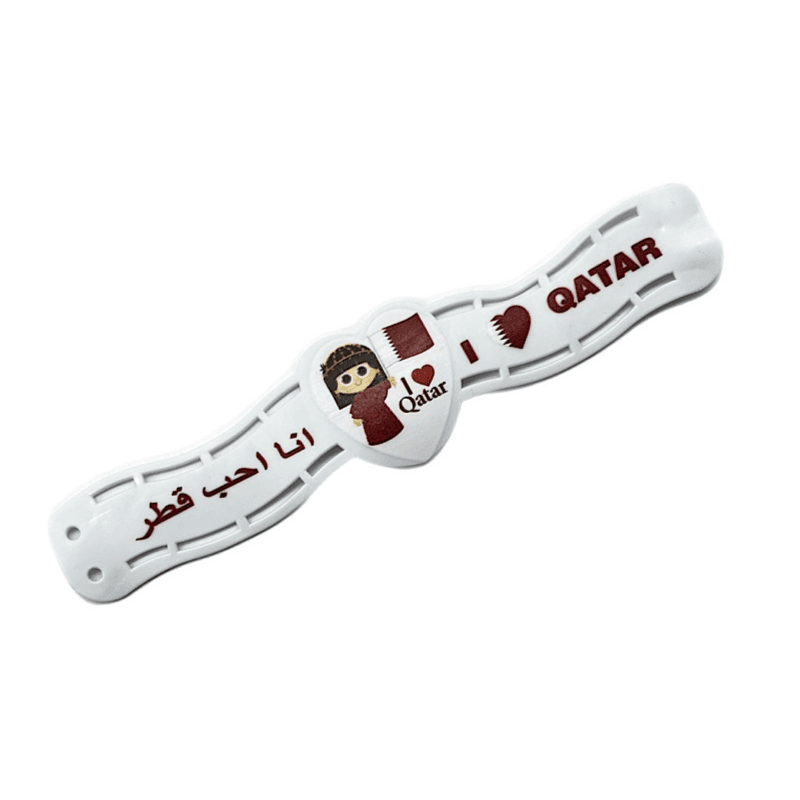 Girls Arm Band I Love Qatar White Color - 9930