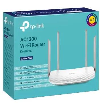 Strong, Far-Reaching Wi-Fi AC1200 Dual Band Wi-Fi Router Archer C50