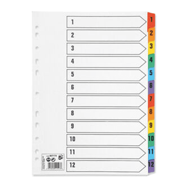 Divider 1 - 12 Colored With Number