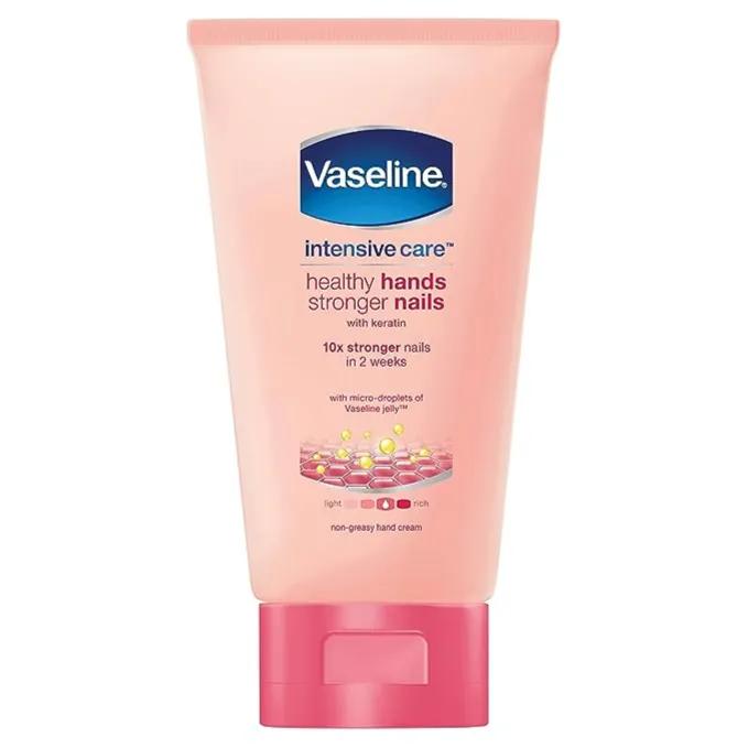 Vaseline Hand Cream For Very Dry Hands, Intensive Care Healthy Hands Stronger Nails Cream 75ml