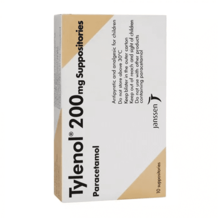 Tylenol 200mg Suppositories 10 Units