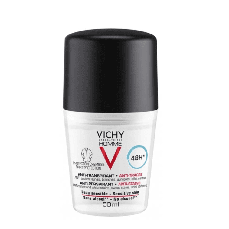 Vichy New Homme Deodorant Roll On Anti-transpirant Anti-traces 48hrs 50ml