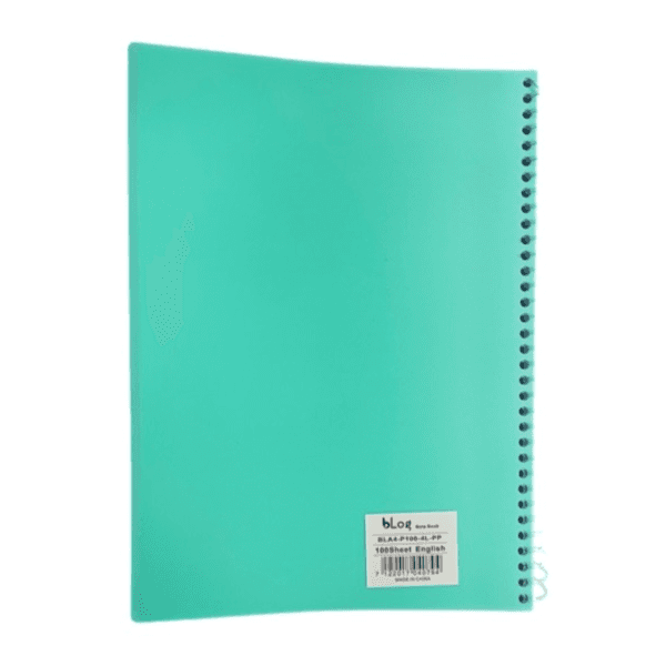 Blog University 4 Line English Notebook A4 Size 100 Sheets Turquoise Green Colour - 10829