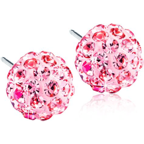 Blomdahl Natural Titanium Crystal Ball 6mm Light Rose 15-1268-24 D