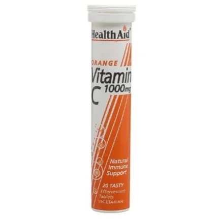 Health Aid Vitamin C 1000mg Effervescent Orange Flavour 20 Tablets