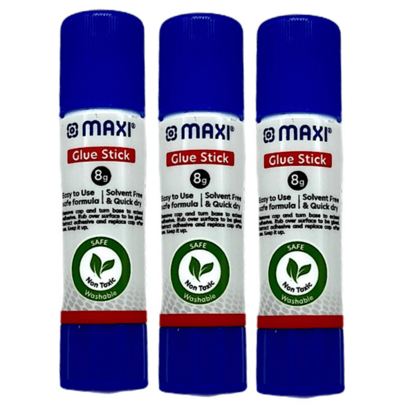 Offer 3 Of Glue Stick Maxi 8 Gram, Solvent Free And Quick Dry - 3 Pieces