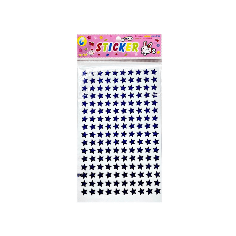 Small 10sheets Star Stickers Blue Colour - 3286