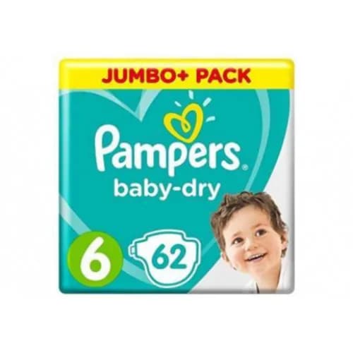 Pampers Size 6 Baby Dry 62 Pieces