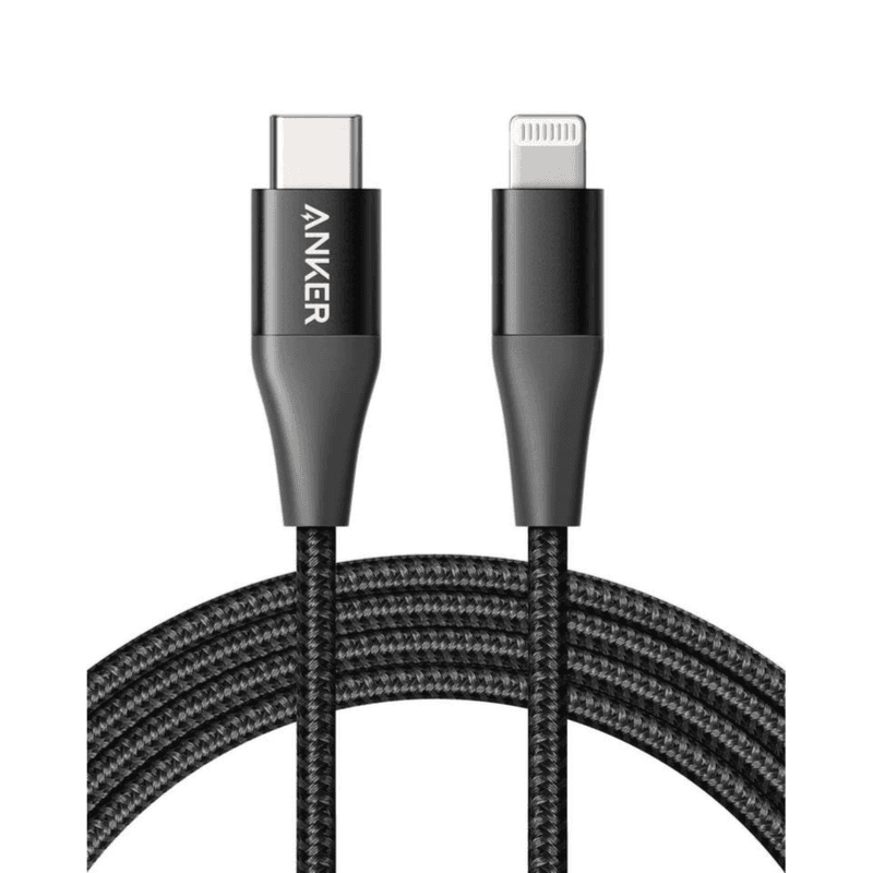 Anker Powerline+ II USB-C to Lightning Connecteor Cable 0.9M(3ft) for Apple iPhone, Black (A8652H11)