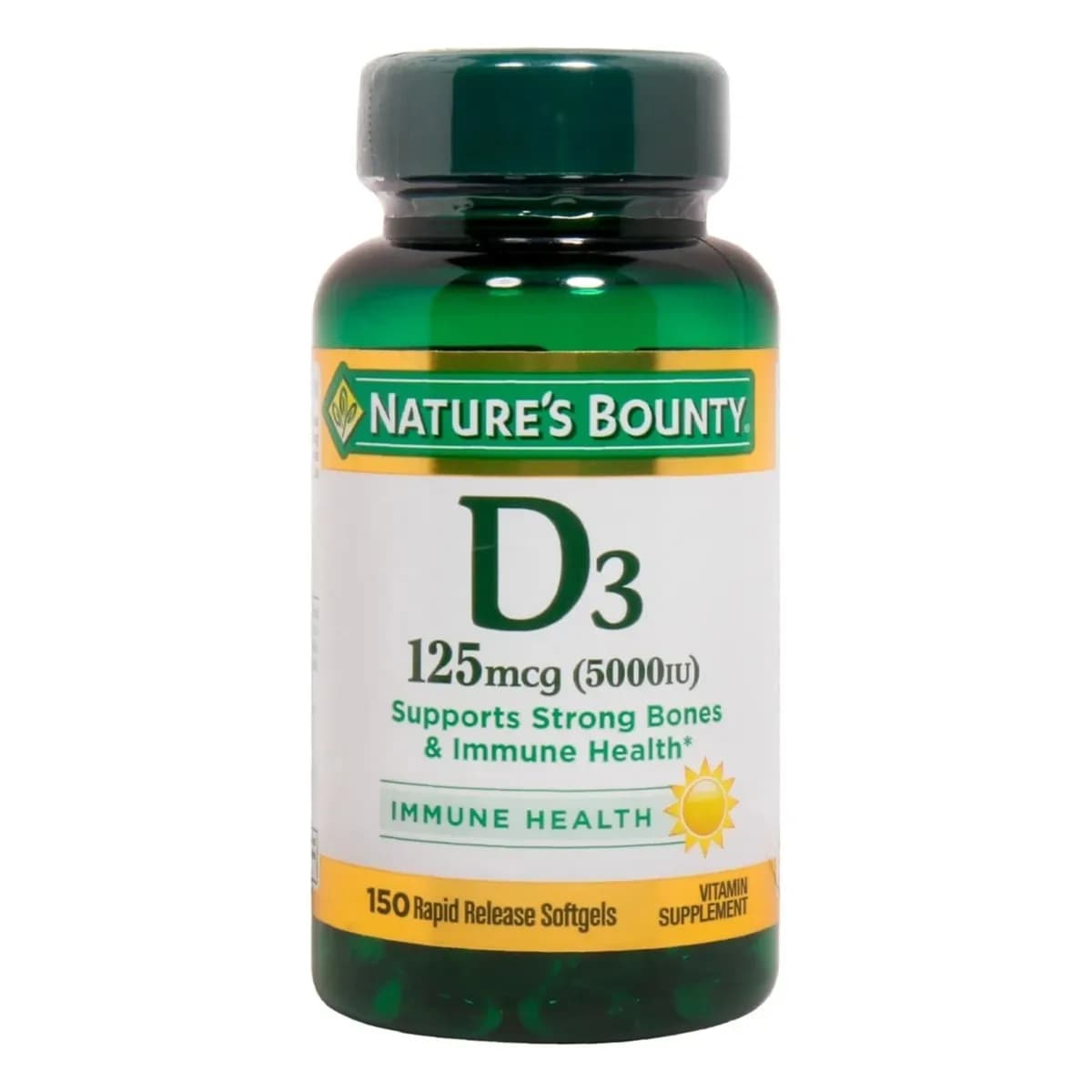 Nature's Bounty D3 125 Mcg (5000iu) 150 Softgels