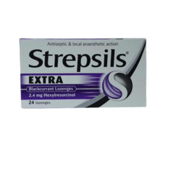 Strepsils Extra Blackcurrant Lozenges 24 Lozenges