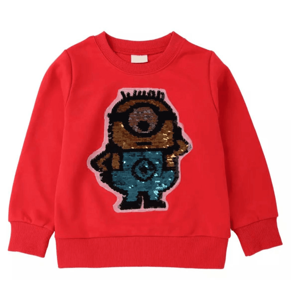 A09- Minnions Sequin Sweater Red