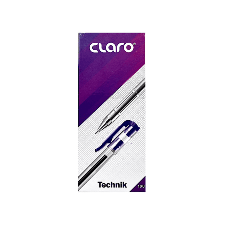 Box Pens Claro 10 Technik Ball Point Pen Black - 8751