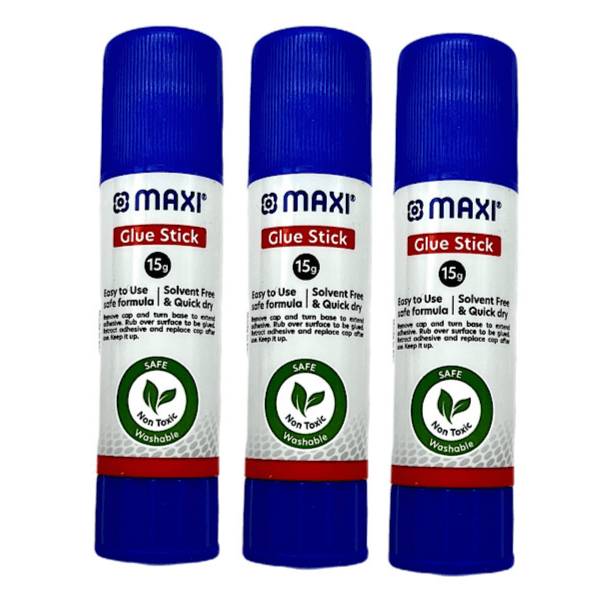 Offer 3 Of Glue Stick Maxi 15g, Solvent Free And Quick Dry - 3 Pieces