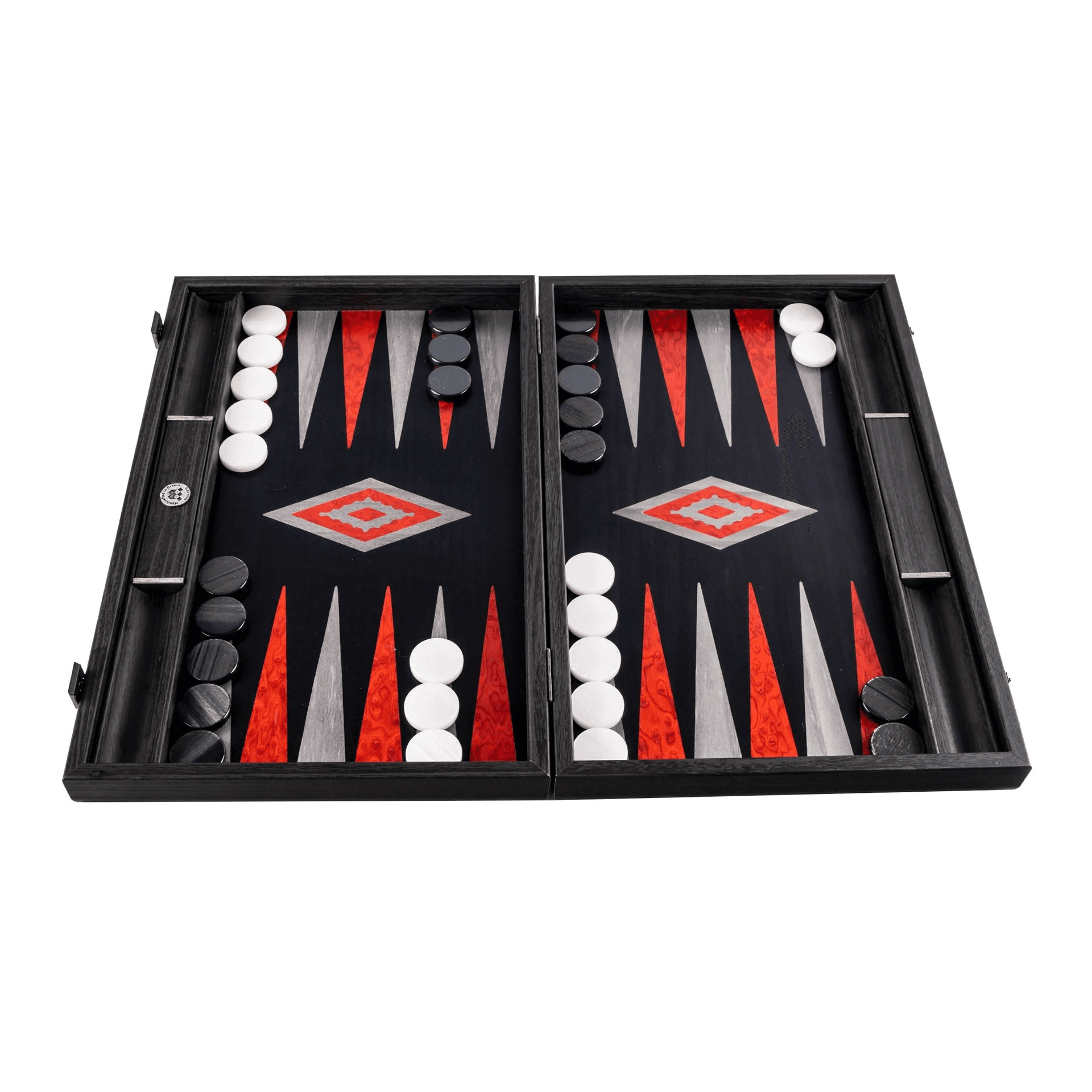 Black Oak With Silver Stripes Inlaid Backgammon