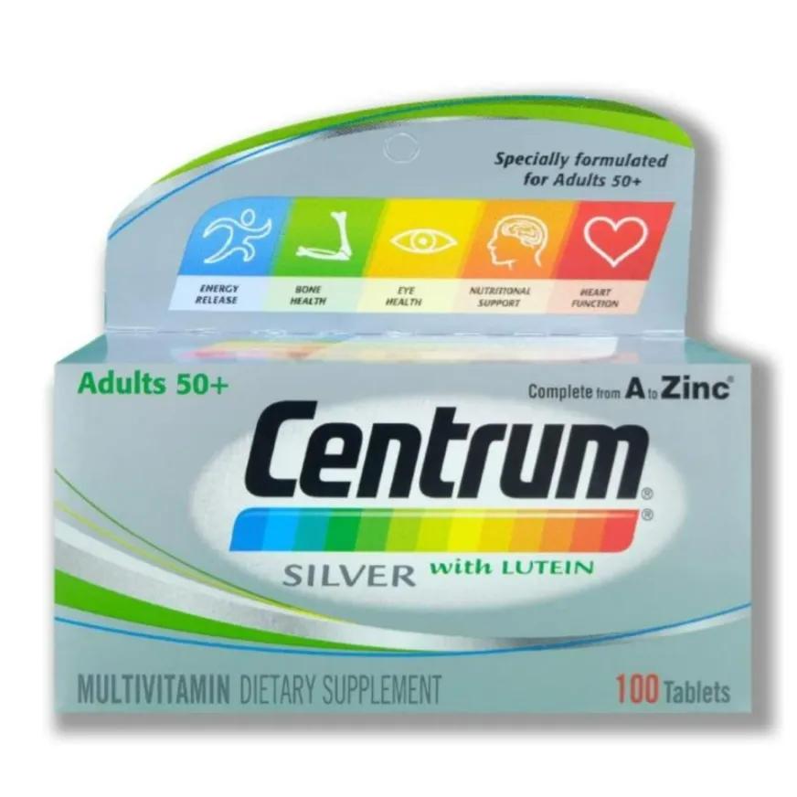 Centrum Silver with Lutein Multivitamin Dietary Supplement Tablets 100 Pcs