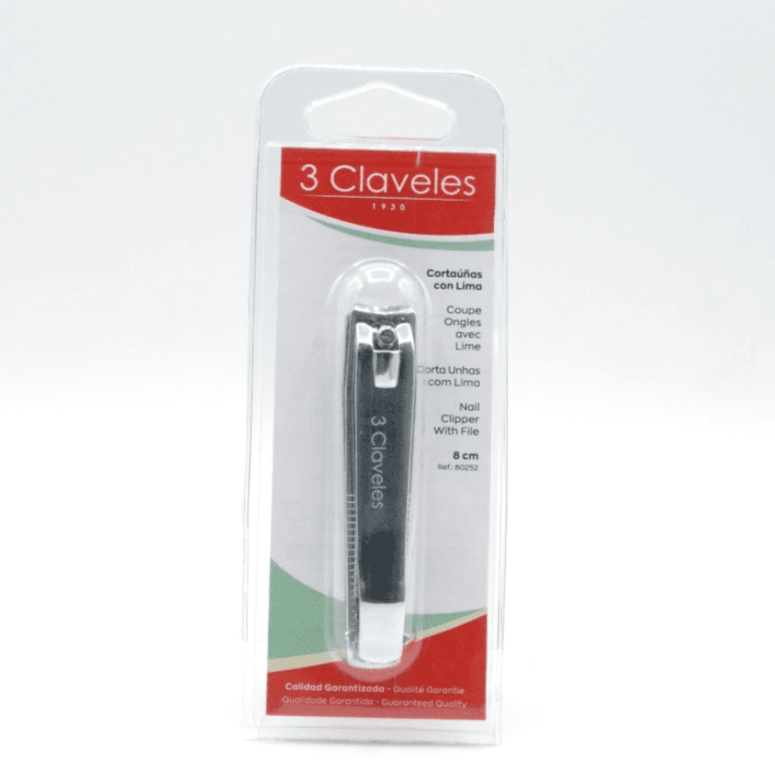 3 Claveles Nail Clipper With File 8cm 80252