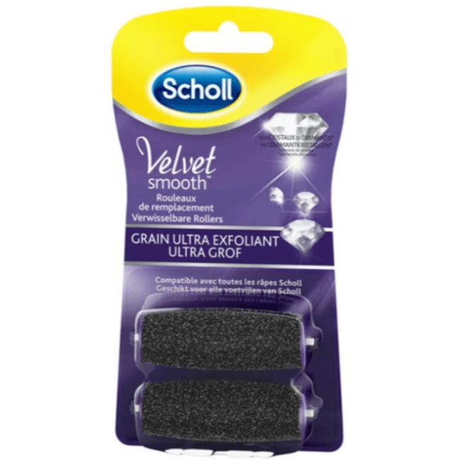 Scholl Velvet Smooth Crystal Diamonds Ultra Exfoliating Grain 2 Replacement Rolls