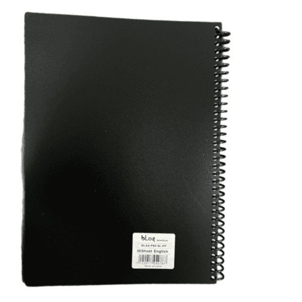 Blog University 4 Line English Notebook A4 Size 80 Sheets Black Colour - 3746