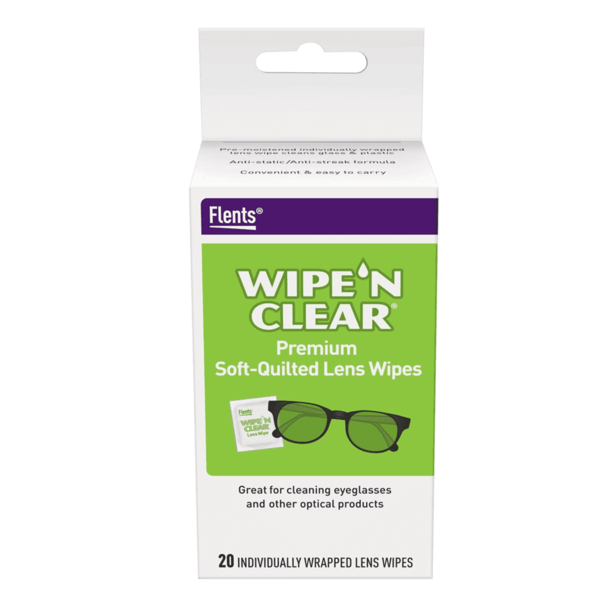 Flents Wipe N' Clear Eye Glasses Wipes