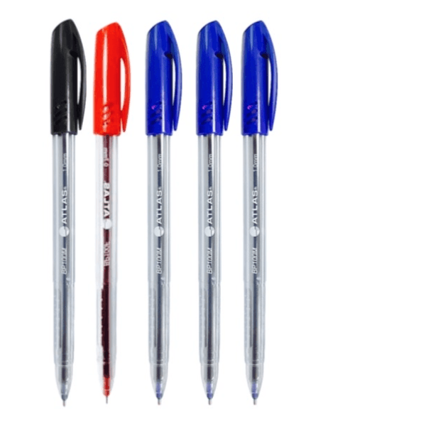 Atlas Set Of 5pcs  0.7mm Ball Point Pen 3 Blue, Black And Red Colour - 11948