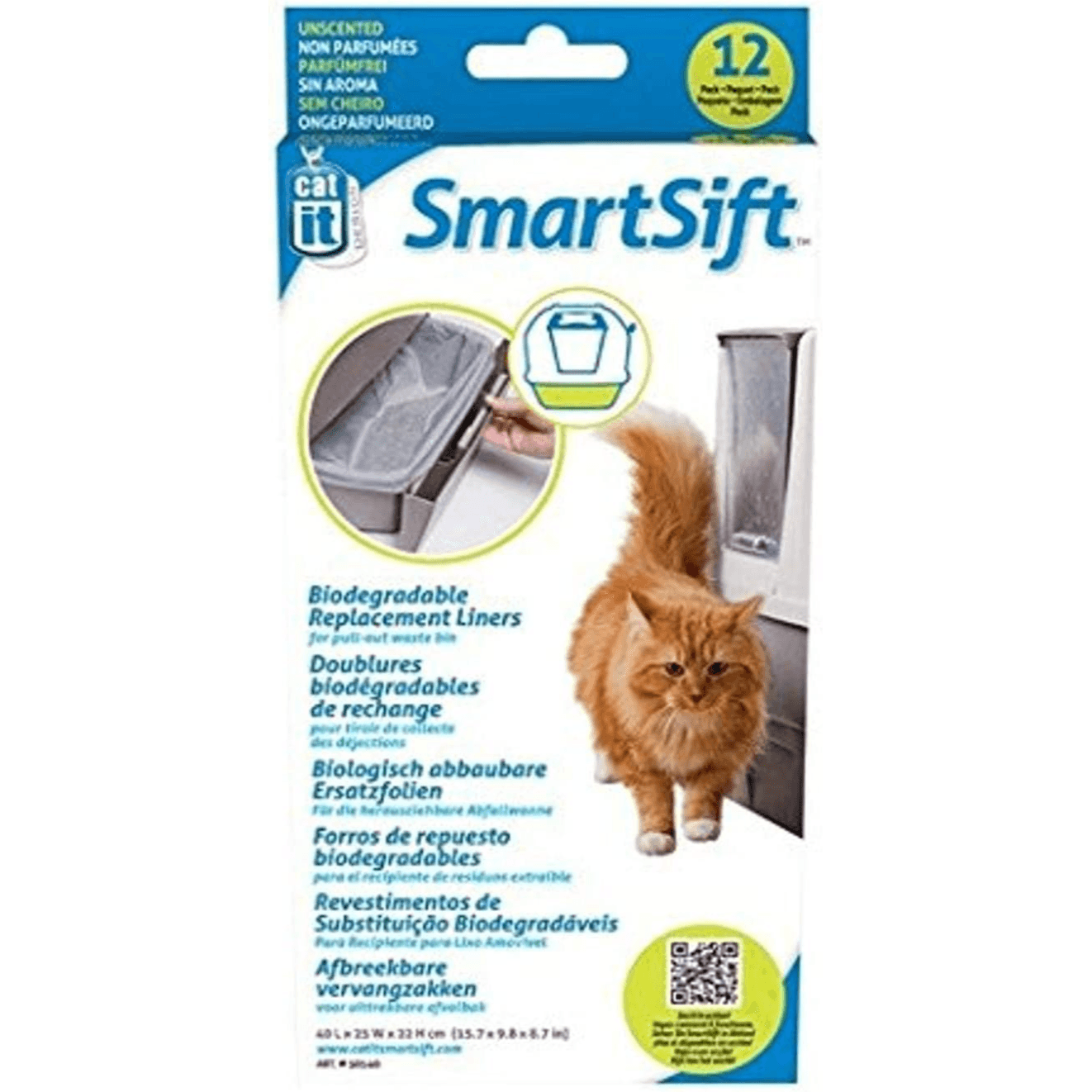 Catit Smartsift Replacement Pan Liners For Base Bin 12 Pack M