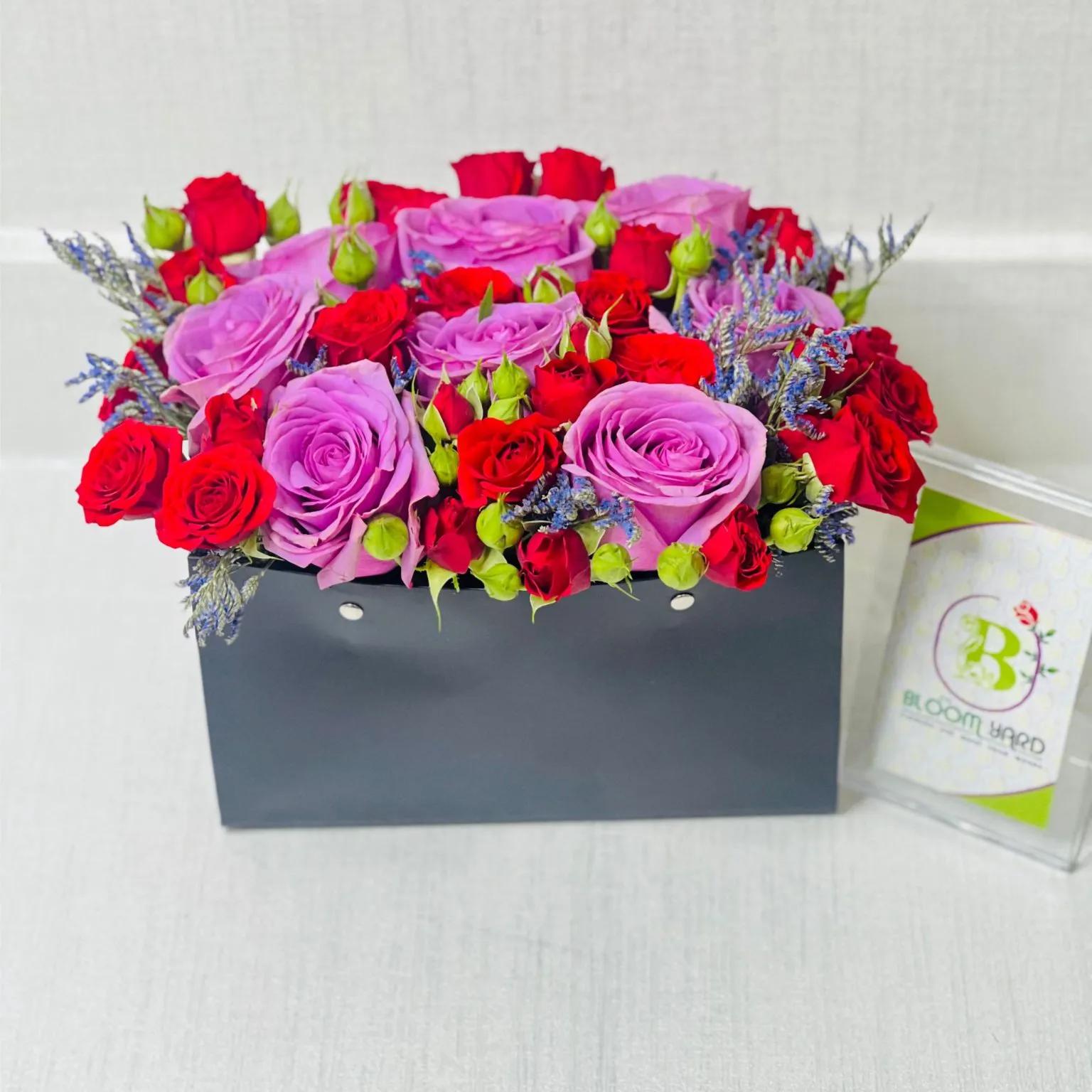 Multicolored Roses Arrangement