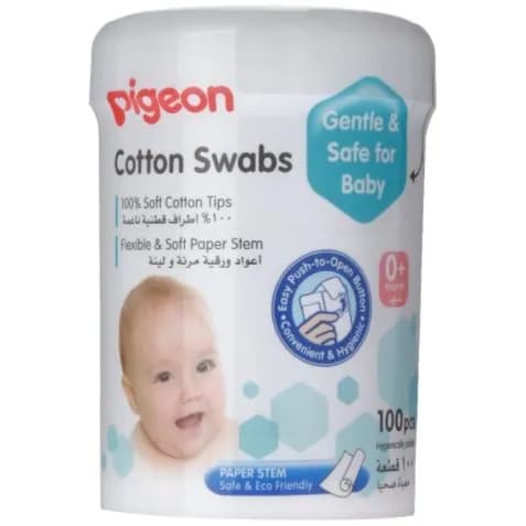 Pigeon Cotton Swabs Ref/ 26548 Gentle And Soft For Baby 0+ Months 100 Pieces