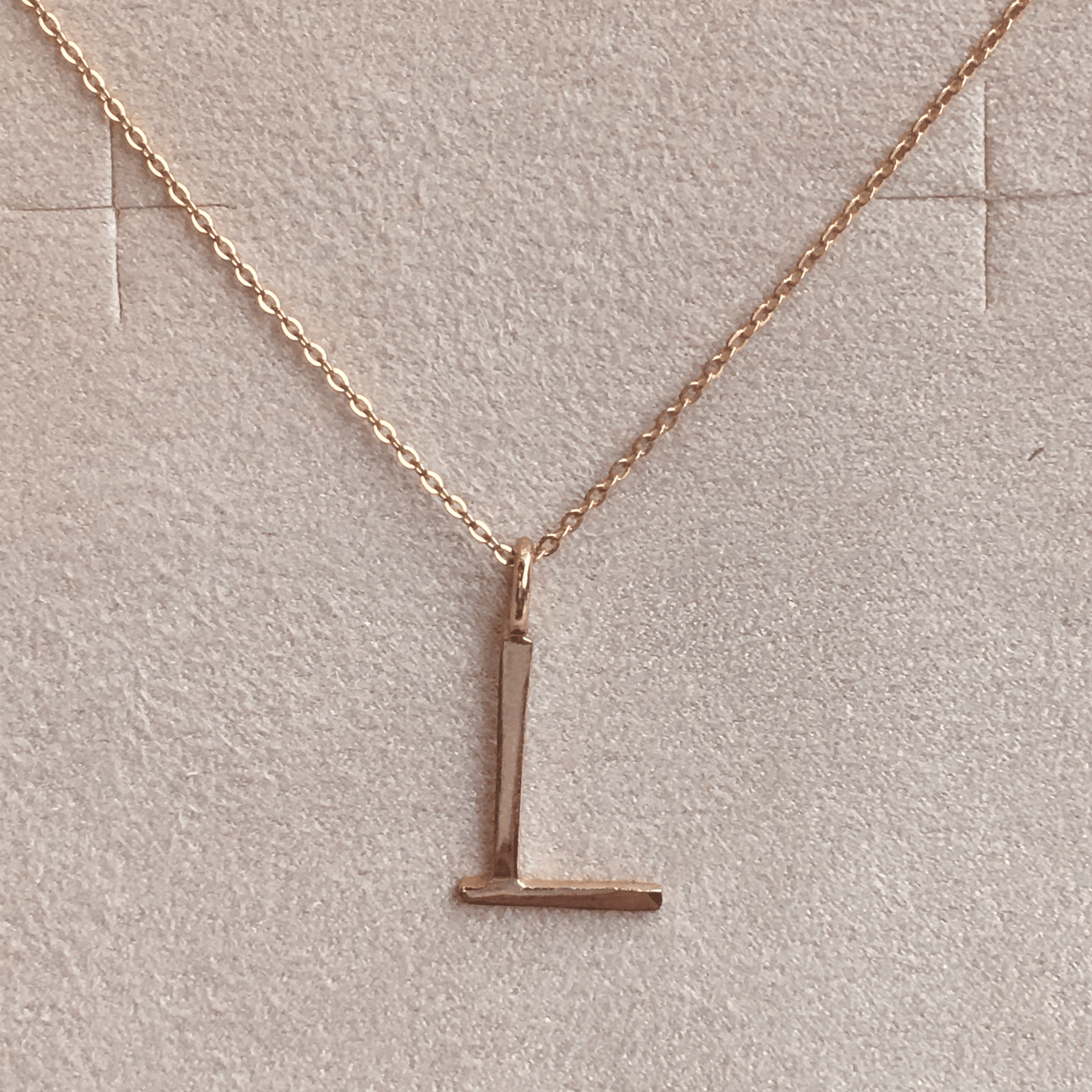 Necklaces - SL000769 N (Rose Gold Letter L)  