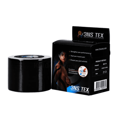 3 Ns Tex Roll - Black- Sports Taping - Size 5Cm X 5M No.1875