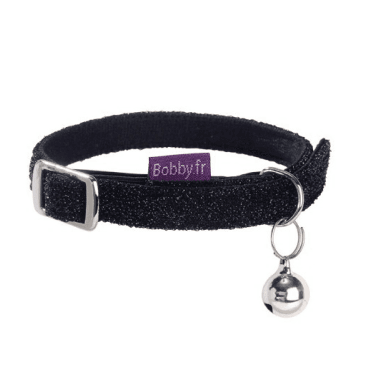 Disco Cat Collar With Bell - Glossy Black