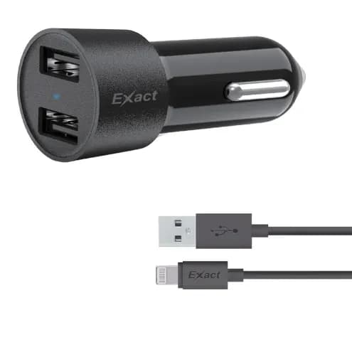 Exact Car Charger With Lightning Cable-ex733