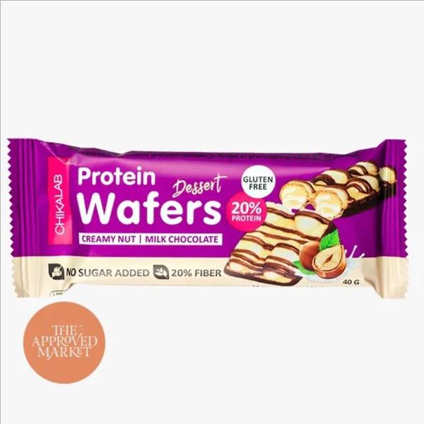 Chikalab Protein Wafers Dessert Creamy Nut Milk Chocolate 40g