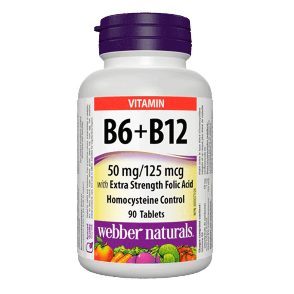 Webber Naturals Vitamin B6 B12 With Folic Acid 50mg/125mcg Cap