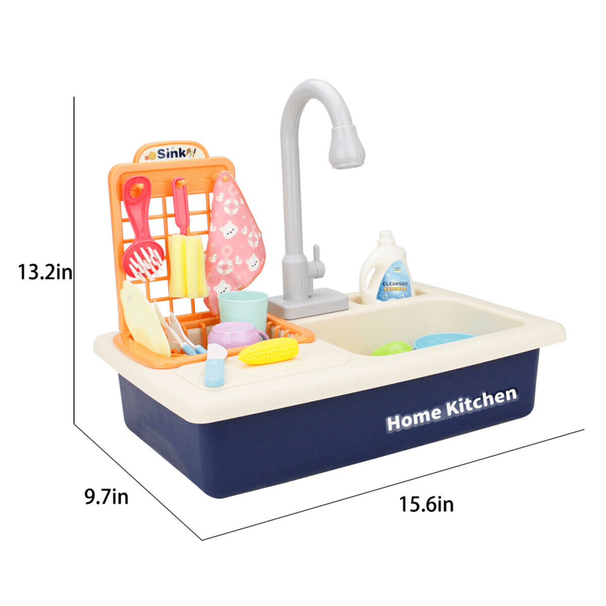 Kitchen Electric Water Outlet Basin Blue